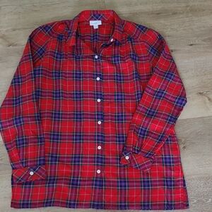 J. Jill Red Plaid Women's Blouse